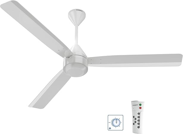 Crompton Energion Regmote 1200mm BLDC Ceiling Fan | India's First Dual Control Fan - Remote & Regulator...